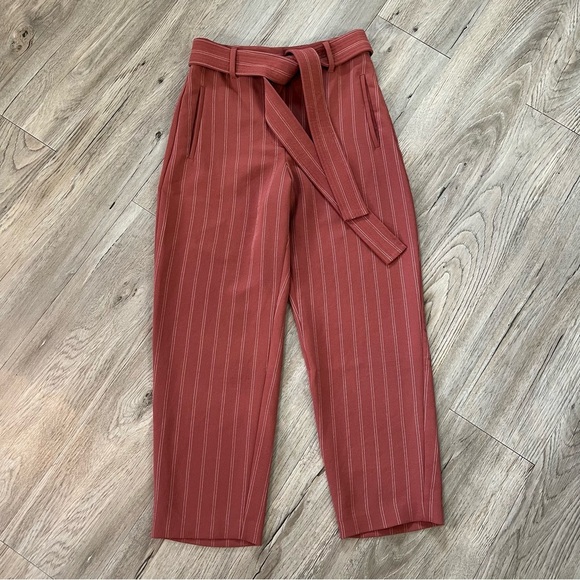 Ankle-Length Pants with Belt and Pleats - Picture 1 of 6